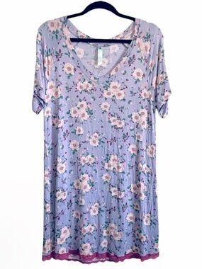 Honeydew V-Neck Floral Print Nightgown